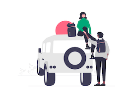 a-couple-near-a-jeep-illustration